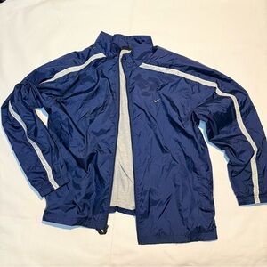 Nike Navy and White Windbreaker Jacket